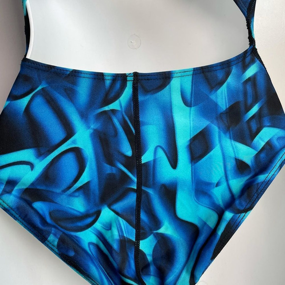 The Finals Competition One Piece Swimsuit Geometric Print XXS/30 Bright Blue - Picture 15 of 16